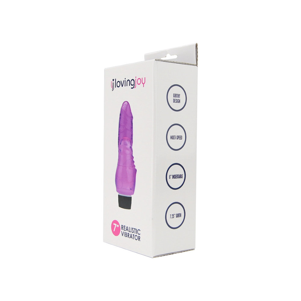 Loving Joy 7 inch Realistic Vibrator Purple - Image 9