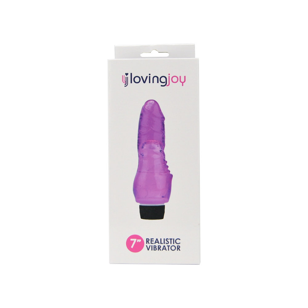 Loving Joy 7 inch Realistic Vibrator Purple - Image 7
