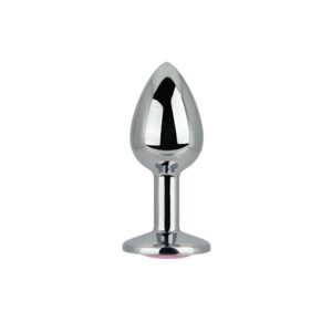 Toosh Silver Metal Butt Plug Small Pink Stone