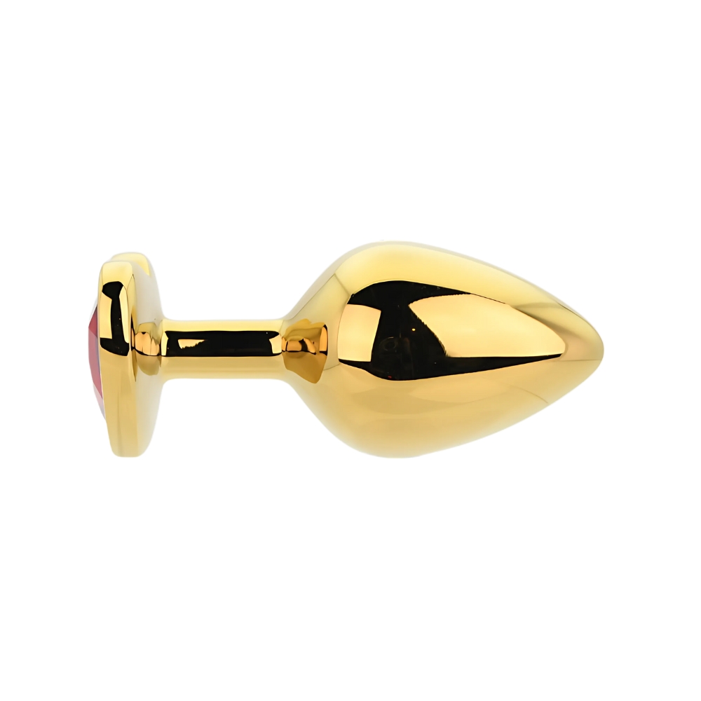 Toosh Heart Shaped Gold with Red Stone Medium - Image 4
