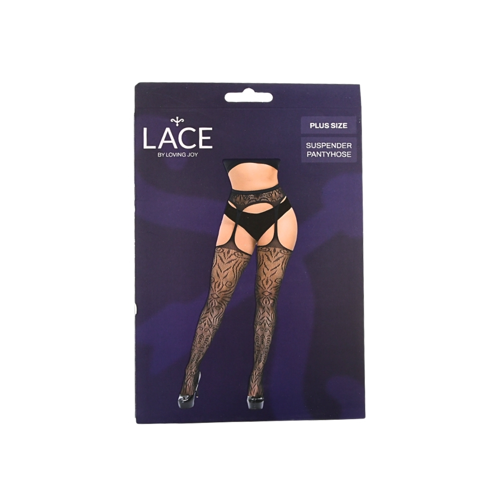Lace by LJ Plus Size Suspender Pantyhose - Image 9