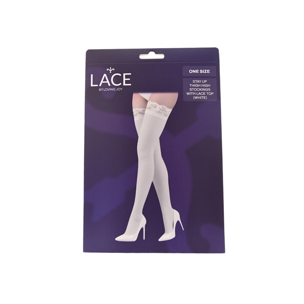 Lace by LJ Stay Up Thigh High Stockings with Lace Top - Image 15