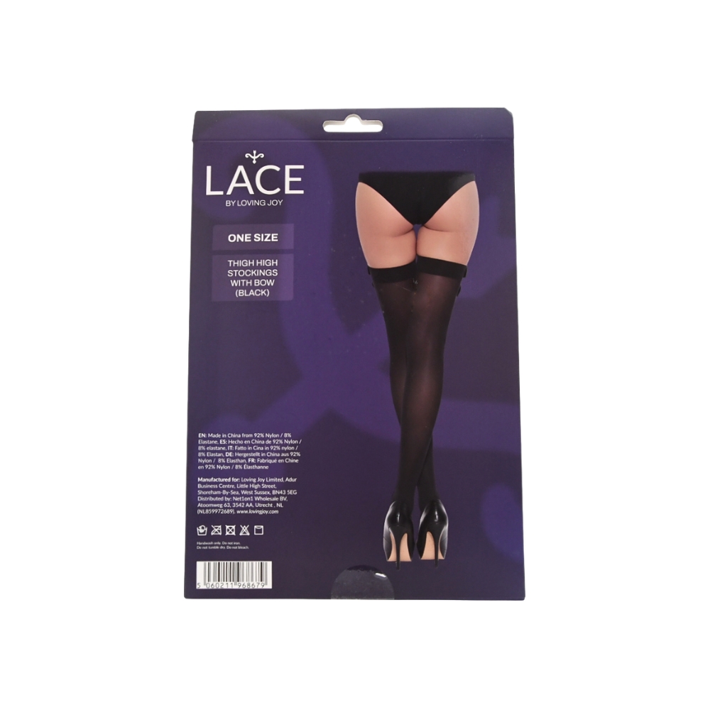 Lace by LJ Thigh High Stockings with Bow - Image 5