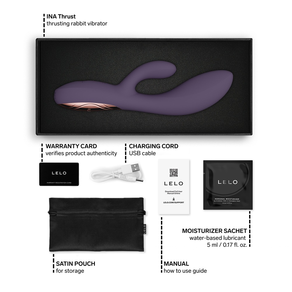 LELO Ina Thrust Thrusting Rabbit Vibrator Purple Twilight - Image 4